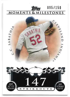 2008 Topps Moments & Milestones #51 C.C. Sabathia (095/150)