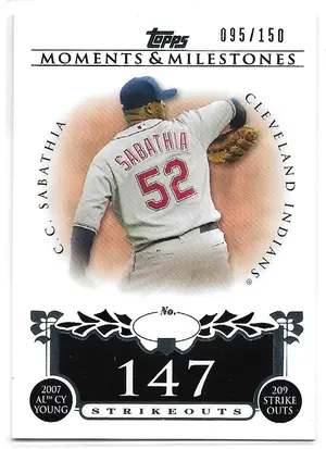 2008 Topps Moments & Milestones #51 C.C. Sabathia (095/150)