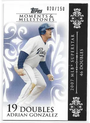 2008 Topps Moments & Milestones #105 Adrian Gonzalez (020/150)