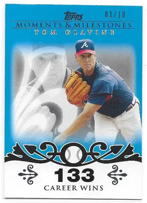 2008 Topps Moments & Milestones Blue #137 Tom Glavine (01/10)