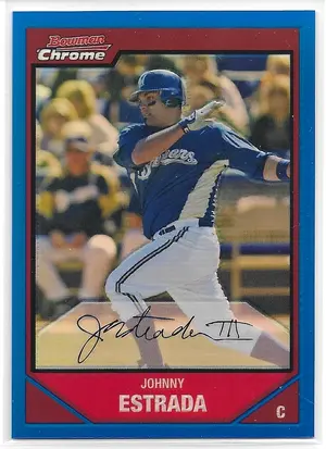 2007 Bowman Chrome Refractor Blue #63 Johnny Estrada (112/150)