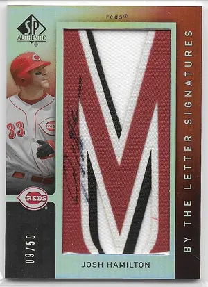 2007 SP Authentic By The Letter Signatures #BL-29 Josh Hamilton 'M' (09/50)