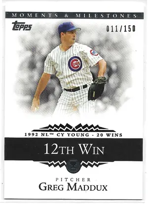 2007 Topps Moments & Milestones #12 Greg Maddux (011/150)