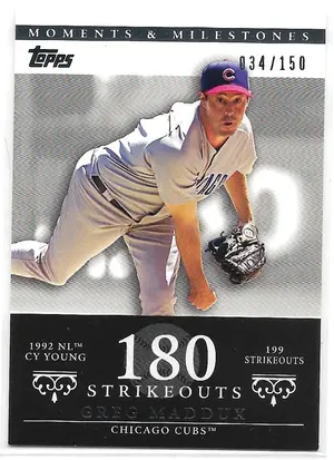 2007 Topps Moments & Milestones #13 Greg Maddux (034/150)