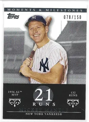 2007 Topps Moments & Milestones #166 Mickey Mantle (078/150)