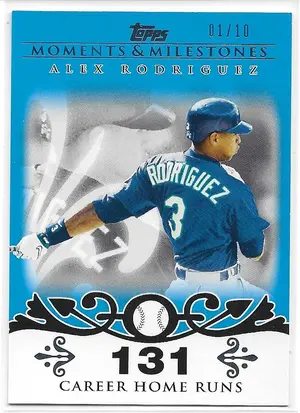 2008 Topps Moments & Milestones Blue #1 Alex Rodriguez (01/10)