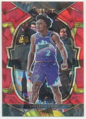 2022-23 Panini Select - Collin Sexton #23 Concourse Red Cracked Ice Prizm Parallel