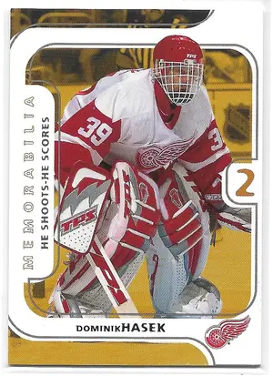 2002-03 Be A Player Memorabilia Series He Shoots He Scores Points #NNO Dominik Hasek
