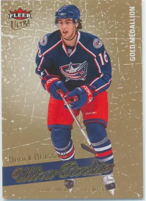 2008-09 FLEER ULTRA - DERICK BRASSARD #201 ROOKIE GOLD MEDALLION