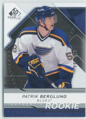 2008-09 SP GAME USED - PATRIK BERGLUND #159 AUTHENTIC ROOKIE 847/999