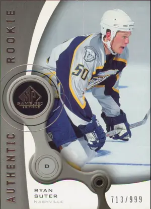 2005-06 SP GAME USED - RYAN SUTER #138 AUTHENTIC ROOKIE 713/999