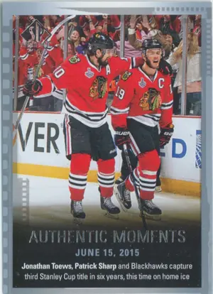 2015-16 SP AUTHENTIC - JONATHAN TOEWS/PATRICK SHARP #159 AUTHENTIC MOMENTS