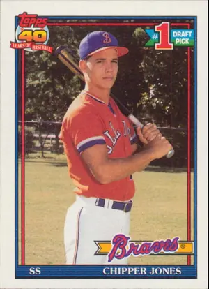 1991 Topps - Chipper Jones #333 #1 Draft Pick RC