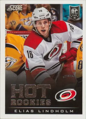 2013-14 SCORE - ELIAS LINDHOLM #689 HOT ROOKIES