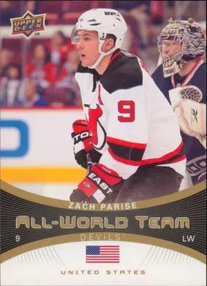 2010-11 UPPER DECK - ZACH PARISE #AW-4 ALL-WORLD TEAM