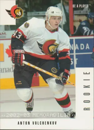 2002-03 BE A PLAYER MEMORABILIA -  ANTON VOLCHENKOV #296 ROOKIE
