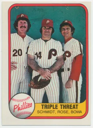 1981 Fleer - Mike Schmidt, Pete Rose, Larry Bowa Triple Threats #645