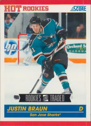 2010-11 SCORE - JUSTIN BRAUN #594 ROOKIE