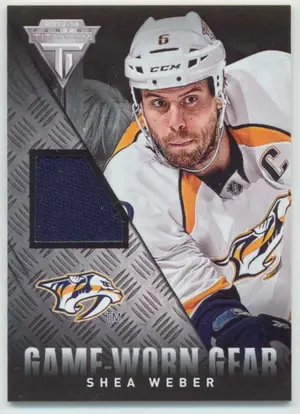 2013-14 TITANIUM - SHEA WEBER #GG-SW GAME-WORN GEAR