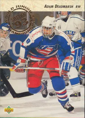 1992-93 UPPER DECK - ADAM DEADMARSH #609 WORLD JUNIOR CHAMPIONSHIPS RC