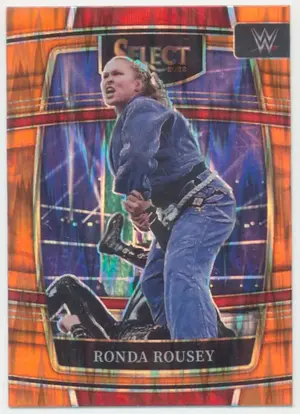 2022 Select WWE - Ronda Rousey #90 Concourse Orange Flash Prizm Parallel
