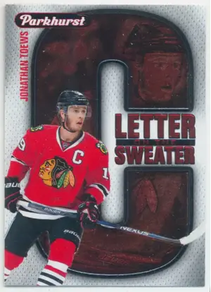 2016-17 PARKHURST - JONATHAN TOEWS #LS4 LETTER ON THE SWEATER