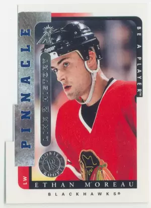 1996-97 PINNACLE BE A PLAYER - ETHAN MOREAU #LTH-4A LINK 2 HISTORY