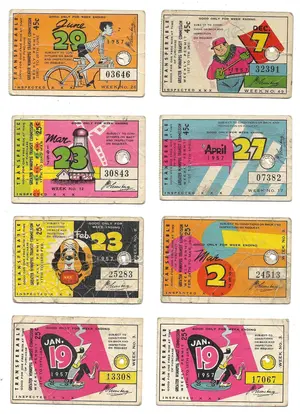 1957 Greater Winnipeg Transit Commission Weekly Permits (Lot of 8) *
