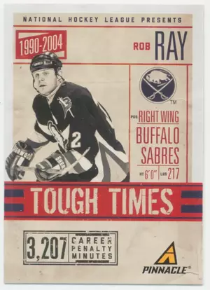 2011-12 PANINI PINNACLE - ROB RAY #3 TOUGH TIMES
