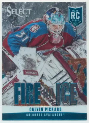 2013-14 PANINI SELECT - CALVIN PICKARD #FR-7 FIRE ON FIRE ROOKIES BLUE PARALLEL