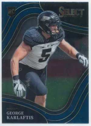 2022 Panini Select Draft Picks - George Karlaftis #123 Field Level Blue Parallel
