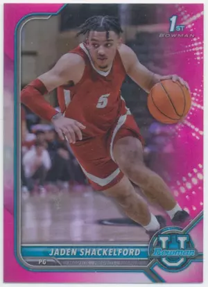 2021-22 Bowman University - Jaden Shackelford #50 Pink Refractor Parallel