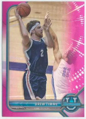 2021-22 Bowman University - Drew Timme #92 Pink Refractor Parallel