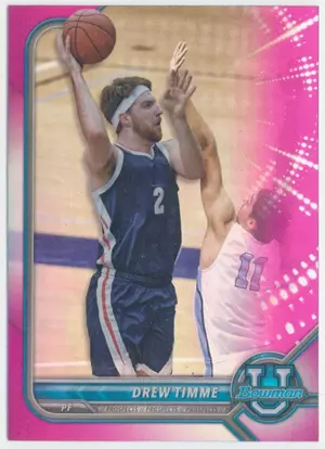 2021-22 Bowman University - Drew Timme #92 Pink Refractor Parallel