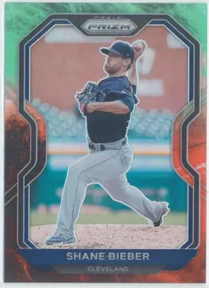 2021 Panini Prizm - Shane Bieber #166 Tier II Cosmic Haze Prizm Parallel