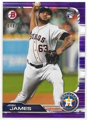 2019 Bowman Purple #87 Josh James (048/250)
