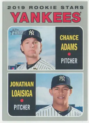 2019 Topps Heritage - Chance Adams/Jonathan Loaisiga #189 Rookie Stars