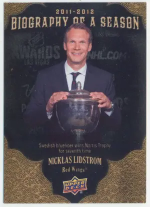 2011-12 UPPER DECK BIOGRAPHY OF A SEASON - NICKLAS LIDSTROM #BOS5⚠️