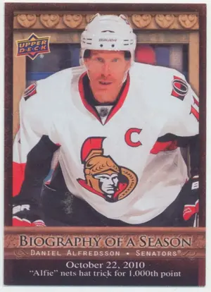 2010-11 UPPER DECK BIOGRAPHY OF A SEASON - DANIEL ALFREDSSON #BOS14⚠️