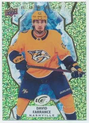 2021-22 UPPER DECK ICE - DAVID FARRANCE #115 ROOKIE GREEN