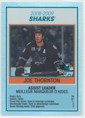 2009-10 O-PEE-CHEE - JOE THORNTON #TC25 TEAM CHECKLIST
