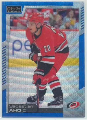 2020-21 O-PEE-CHEE PLATINUM - SEBASTIAN AHO #105 BLUE SURGE
