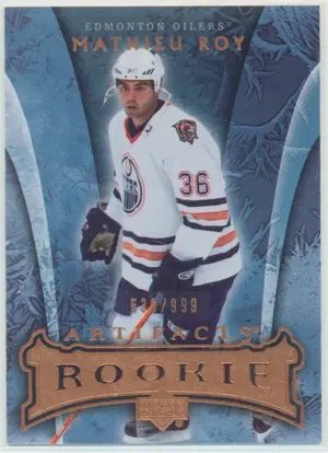 2007-08 ARTIFACTS - MATHIEU ROY #181 ROOKIE 538/999