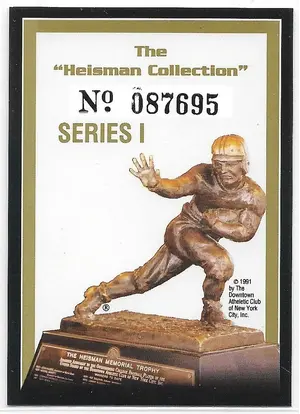 1991 College Classics Heisman Collection Series I #NNO Header Card (087695/100,000)