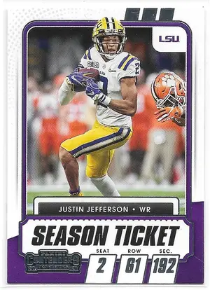 2021 Contenders Draft Picks #30 Justin Jefferson (Season Ticket)