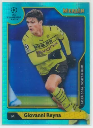 2021-22 Topps Merlin Collection Chrome UCL - Giovanni Reyna #102 Aqua Prism Refractor Parallel