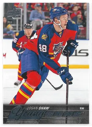 2015-16 Upper Deck #454 Logan Shaw RC (Young Guns)