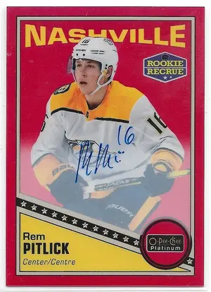 2019-20 OPC Platinum Retro Red Rainbow Autos #R-53 Rem Pitlick