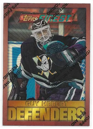 1995-96 Finest Refractors #122 Guy Hebert (Bronze, Defenders)