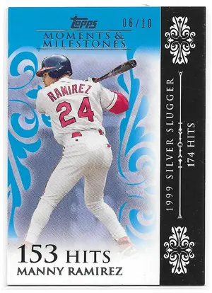 2008 Topps Moments & Milestones Blue #118 Manny Ramirez (06/10)